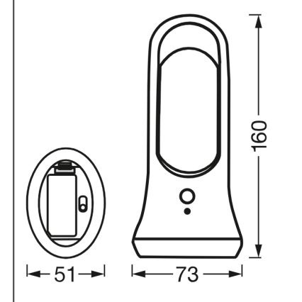 Osram - Luz de orientación LED con sensor de movimiento y crepuscular MOBILE LED/0,7W/4xAAA blanca