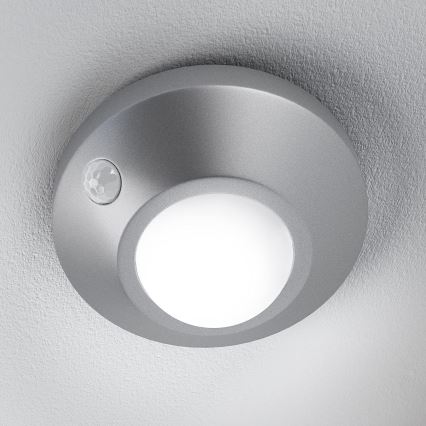 Osram - Luz nocturna LED con sensor NIGHTLUX LED/2W/3xAA plateada