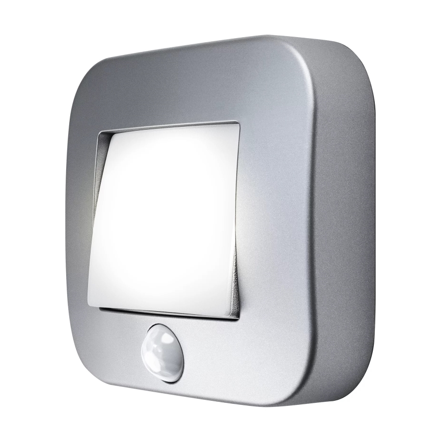 Osram - Luz LED orientativa con sensor NIGHTLUX LED/0,3W/3xAAA IP54 plateada