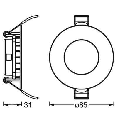 Osram - Pack de 3 luminarias empotradas SLIM LED/4,5W/230V