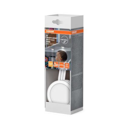 Osram - Pack de 3 luminarias LED para bajo mueble UNDERCABINET LED/3W/230V 3000K blancas