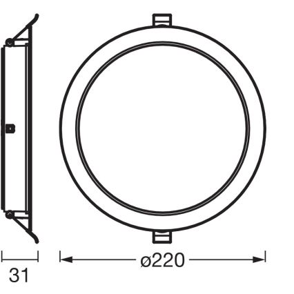 Osram - Set de 6 luminarias empotradas LED ESSENTIAL LED/18W/230V 4000K, Ø 22 cm, blanco