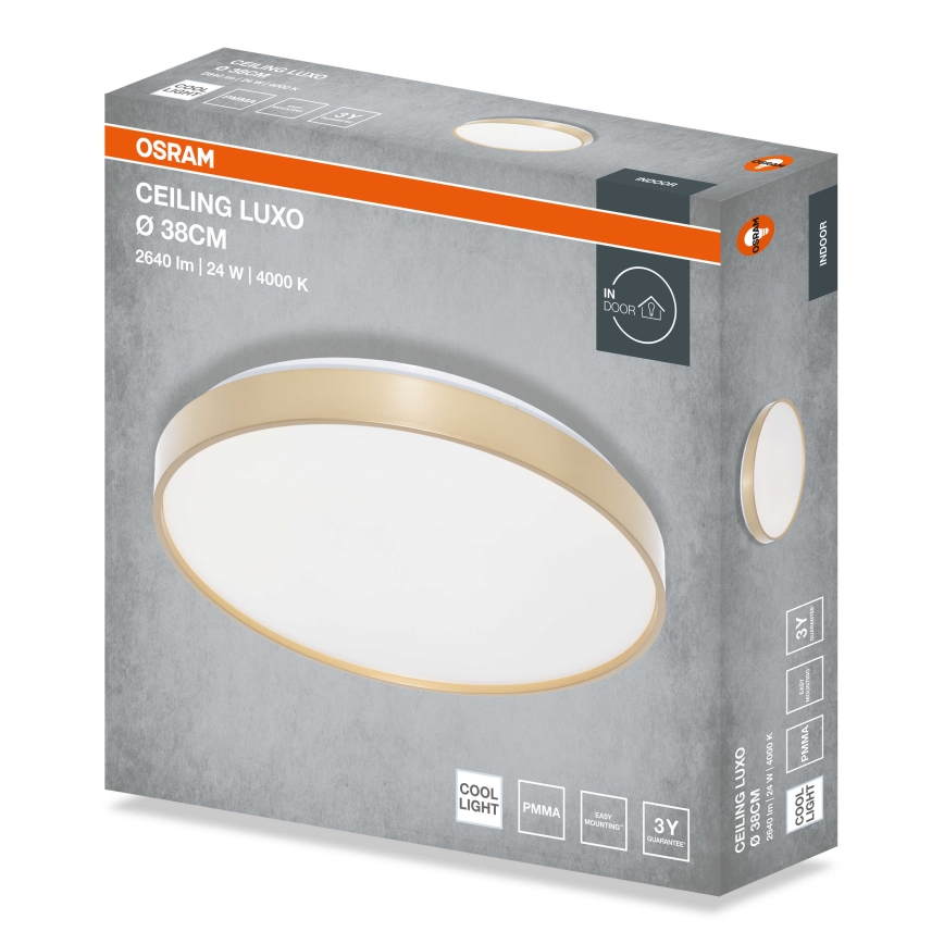 Osram - Plafón LED CEILING LUXO LED/24W/230V Ø 38 cm dorado