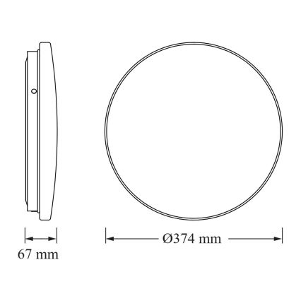 Osram - Plafón LED de techo con sensor crepuscular CEILING ROUND LED/24W/230V 4000K Ø37 cm blanco