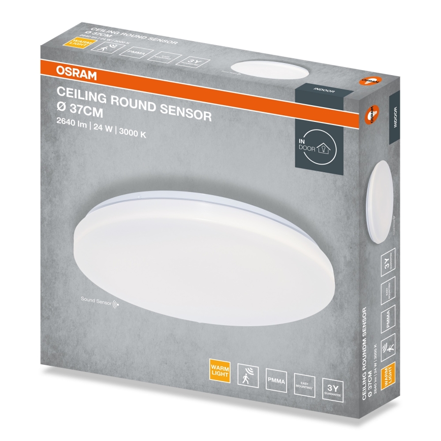 Osram - Lámpara de techo LED con sensor crepuscular ROUND LED/24W/230V, diámetro 37 cm