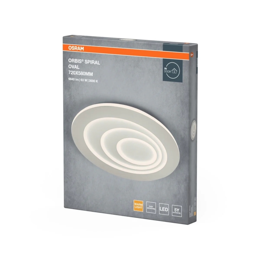 Osram - Plafón LED de techo ORBIS SPIRAL 63W/230V, blanco