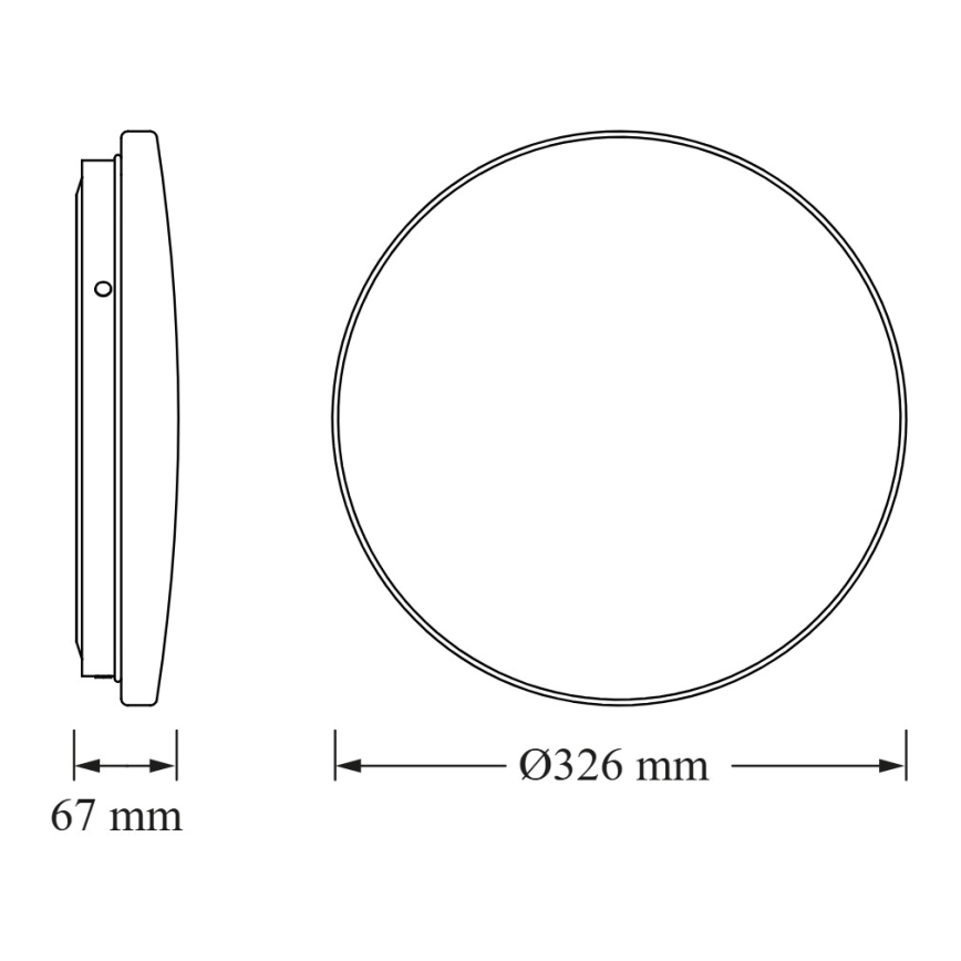 Osram - Lámpara LED de techo para baño con sensor de crepúsculo CEILING ROUND LED/18W/230V 3000K Ø 33 cm IP44 blanca