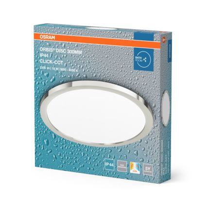 Osram - Plafón LED de techo para baño DISC LED/18W/230V 3000/4000K Ø 30 cm IP44 plateado
