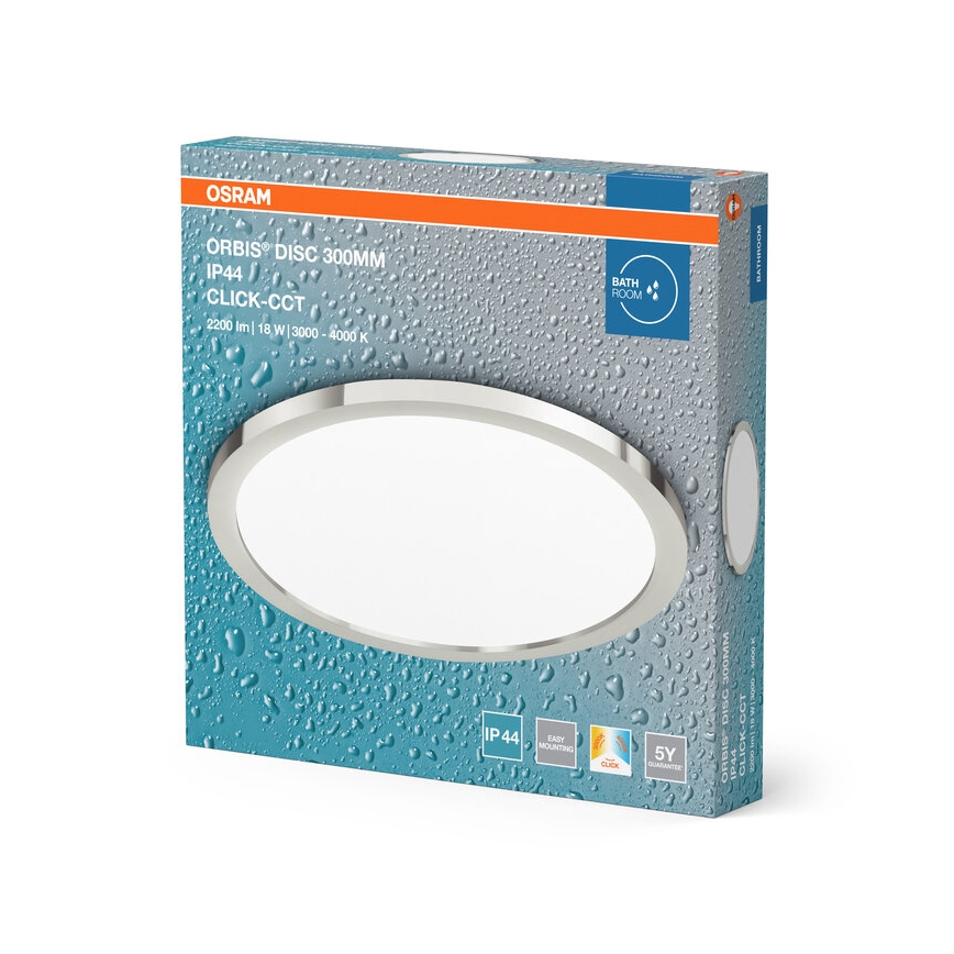Osram - Plafón LED de techo para baño DISC LED/18W/230V 3000/4000K Ø 30 cm IP44 plateado