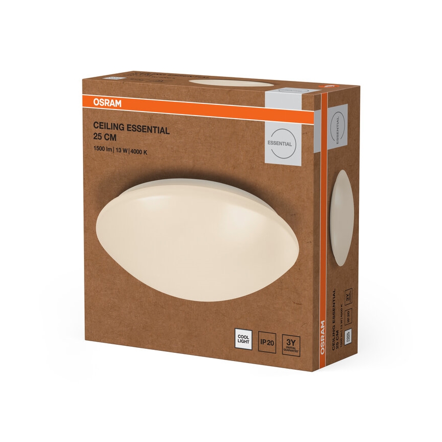 Osram - Plafón LED ESSENTIAL, 13 W, 230 V, 4000 K, Ø 25 cm
