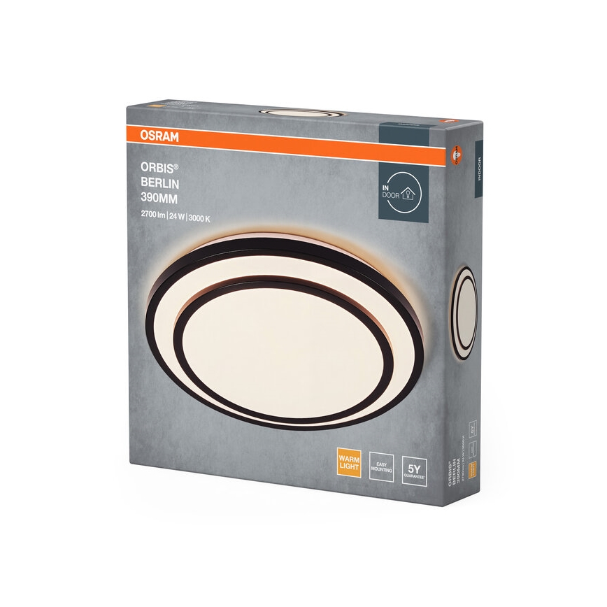 Osram - Plafón LED ORBIS BERLIN LED/24W/230V, diámetro 39 cm, negro
