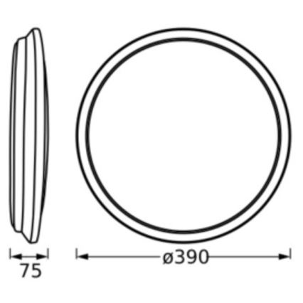 Osram - Plafón LED ORBIS DUBLIN LED/24W/230V, diámetro 39 cm, plateado