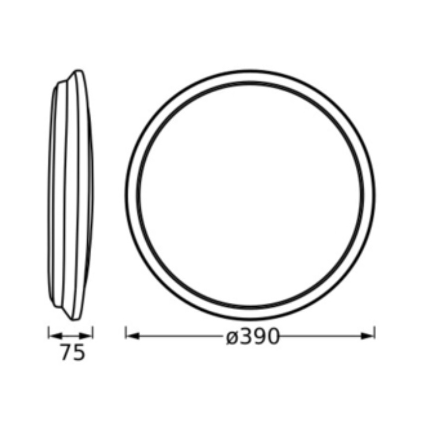 Osram - Plafón LED ORBIS DUBLIN LED/24W/230V, diámetro 39 cm, plateado