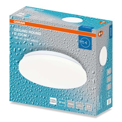 Osram - Plafón LED para baño CEILING ROUND LED/12W/230V 4000K Ø 26 cm IP44 blanco