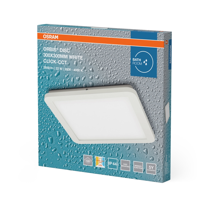 Osram - Plafón LED para baño ORBIS DISC LED/22W/230V 3000/4000K 30x30 cm IP44 blanco