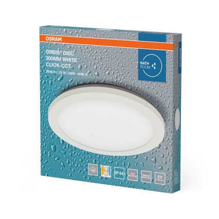 Osram - Luminaria de techo LED para baño ORBIS DISC LED/22W/230V 3000/4000K Ø 30 cm IP44 blanca