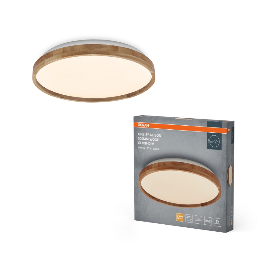 Osram - Lámpara de techo LED regulable ORBIS ALISON LED/36W/230V, diámetro 50 cm, beige
