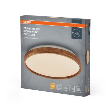 Osram - Lámpara de techo LED regulable ORBIS ALISON LED/36W/230V, diámetro 50 cm, beige