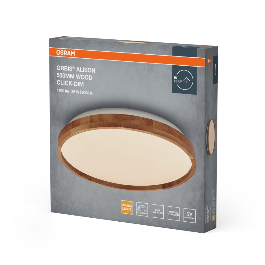 Osram - Lámpara de techo LED regulable ORBIS ALISON LED/36W/230V, diámetro 50 cm, beige