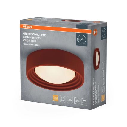 Osram - Luminaria de techo LED regulable ORBIS CONCRETE LED/13W/230V Ø 30 cm marrón/hormigón