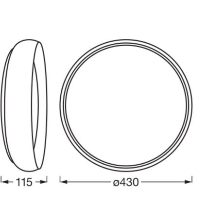 Osram - Luminaria de techo LED regulable ORBIS LIVIA LED/24W/230V Ø 43 cm negro/blanco