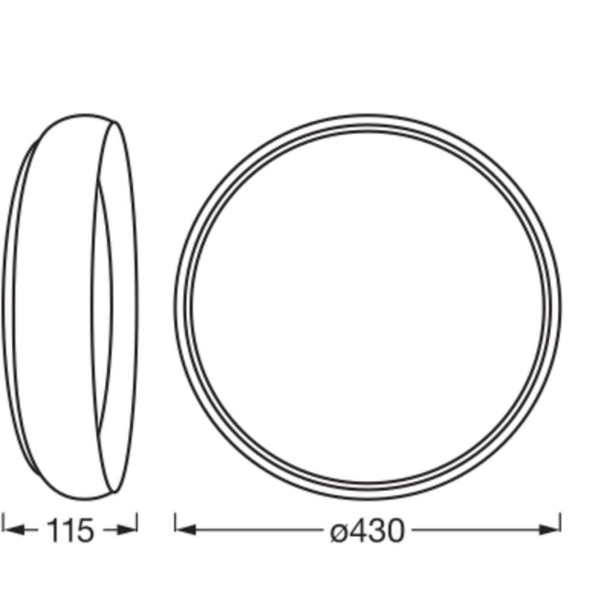 Osram - Luminaria de techo LED regulable ORBIS LIVIA LED/24W/230V Ø 43 cm negro/blanco