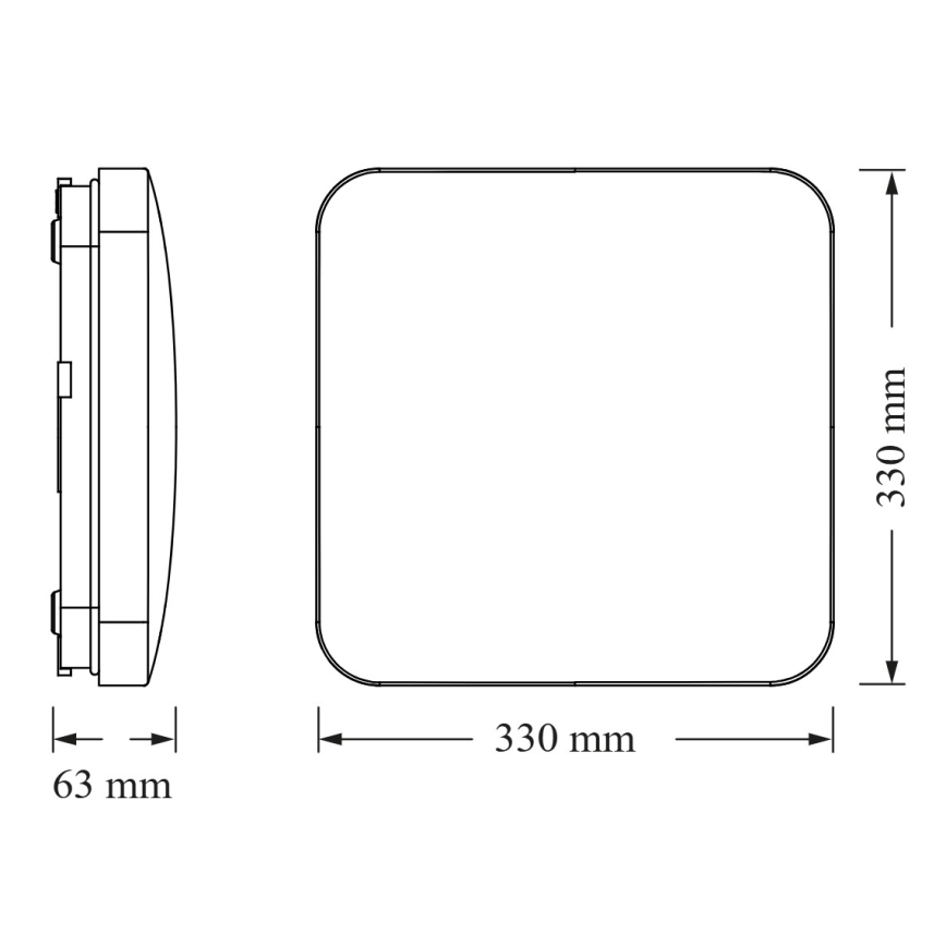 Osram - Plafón LED SQUARE, 24 W, 230 V, 33x33 cm