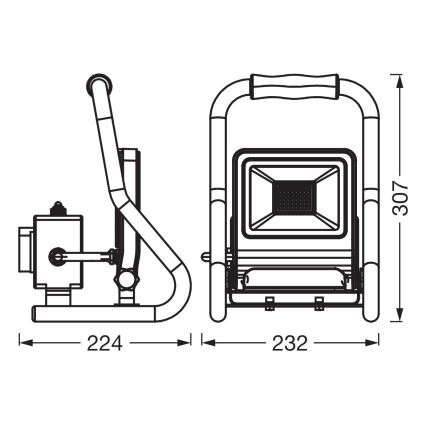 Osram - Proyector LED con soporte R-STAND LED/30W/230V 4000K P44 naranja