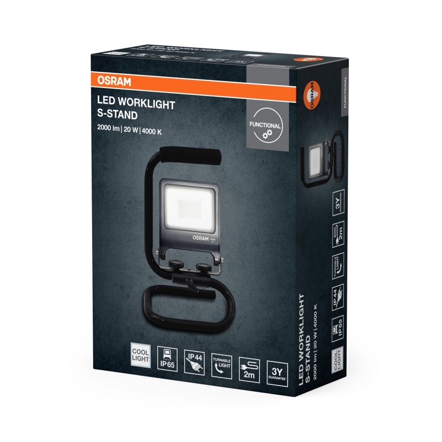 Osram - Proyector LED con soporte S-STAND, 20W/230V, 4000K, IP65, antracita