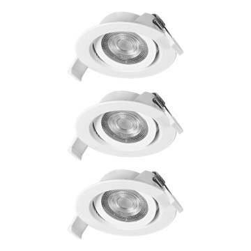 Osram - Set de 3 focos empotrables LED regulables SPOT LED/4,9W/230V 2700K Ø 8,7 cm blanco