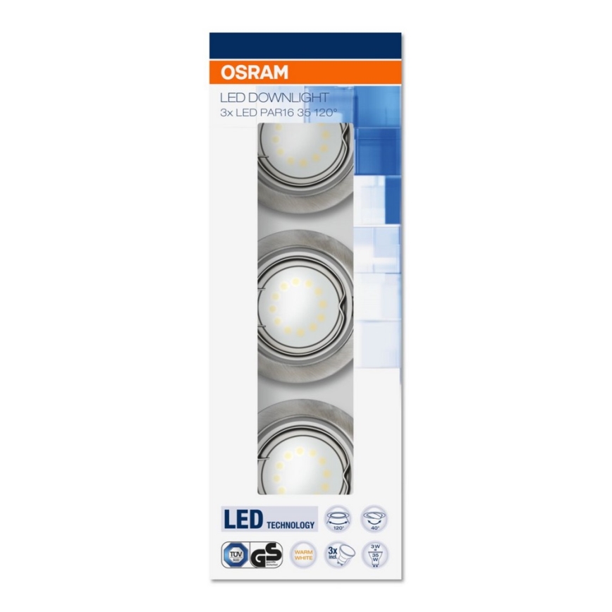 Osram - Set de 3x Lámparas LED empotrables 3xGU10/3W/230V