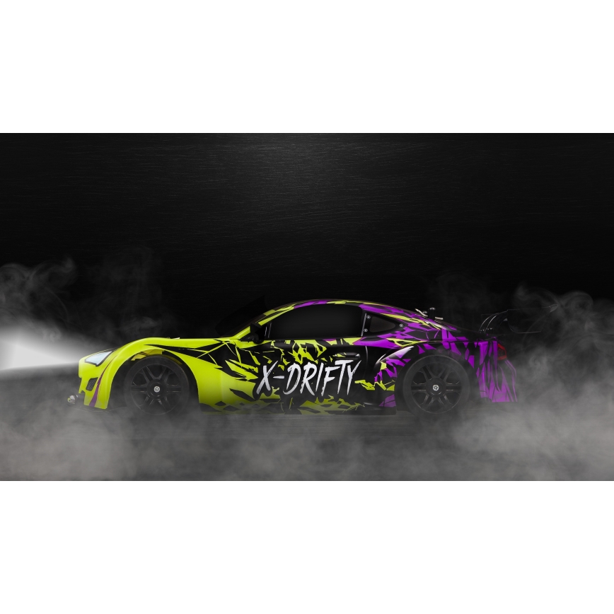 Overmax - Coche RC de drift con mando a distancia X-DRIFT 1000 mAh amarillo/púrpura