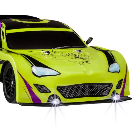 Overmax - Coche RC de drift con mando a distancia X-DRIFT 1000 mAh amarillo/púrpura