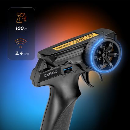 Overmax - Coche RC teledirigido X-JOLT 1000 mAh negro/amarillo