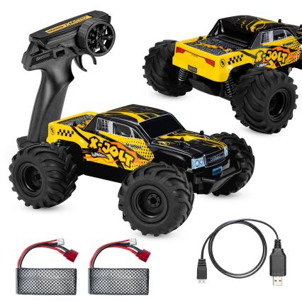 Overmax - Coche RC teledirigido X-JOLT 1000 mAh negro/amarillo