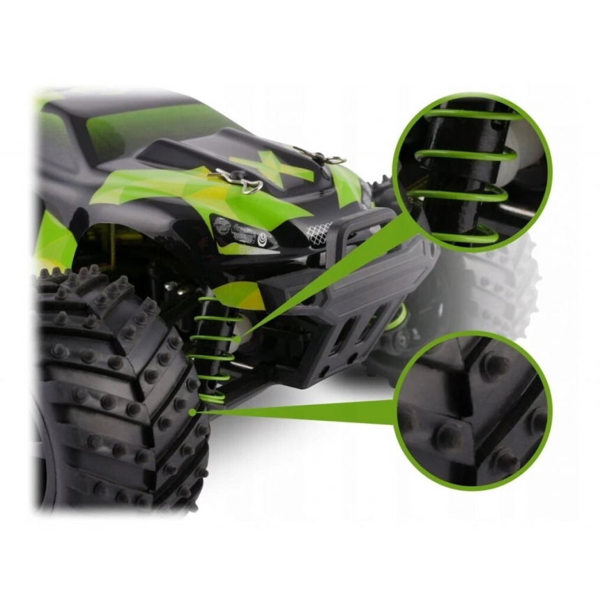 Overmax - Coche teledirigido X-MONSTER 3.0 1700 mAh Negro/Verde