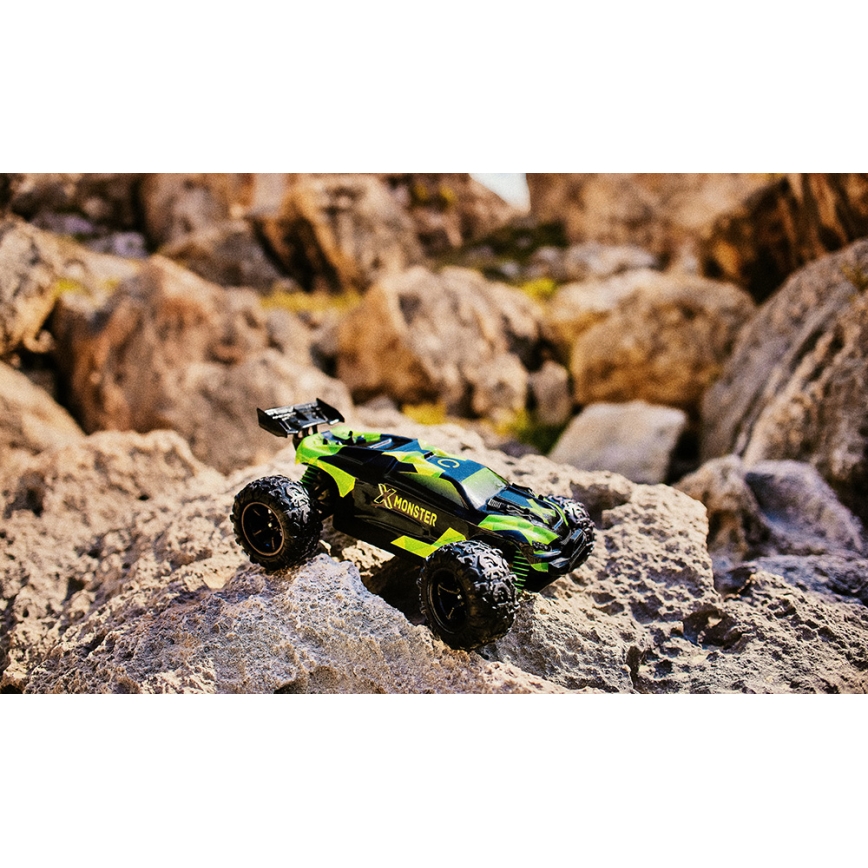 Overmax - coche RC con mando a distancia X-MONSTER 3.5 1700 mAh negro/rojo/verde