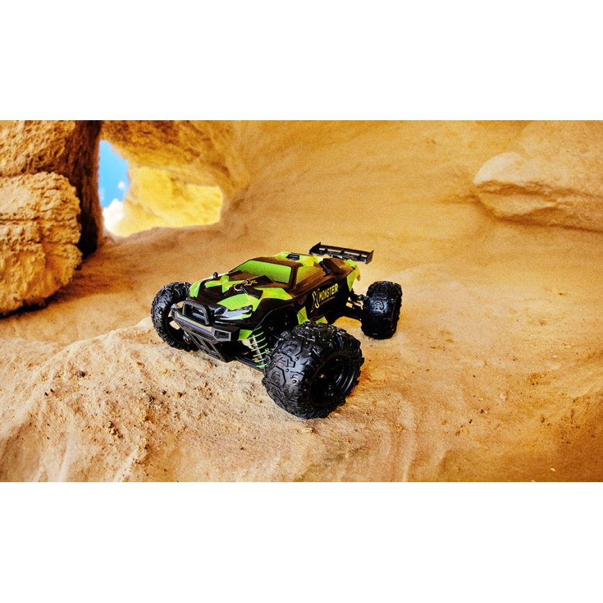 Overmax - coche RC con mando a distancia X-MONSTER 3.5 1700 mAh negro/rojo/verde