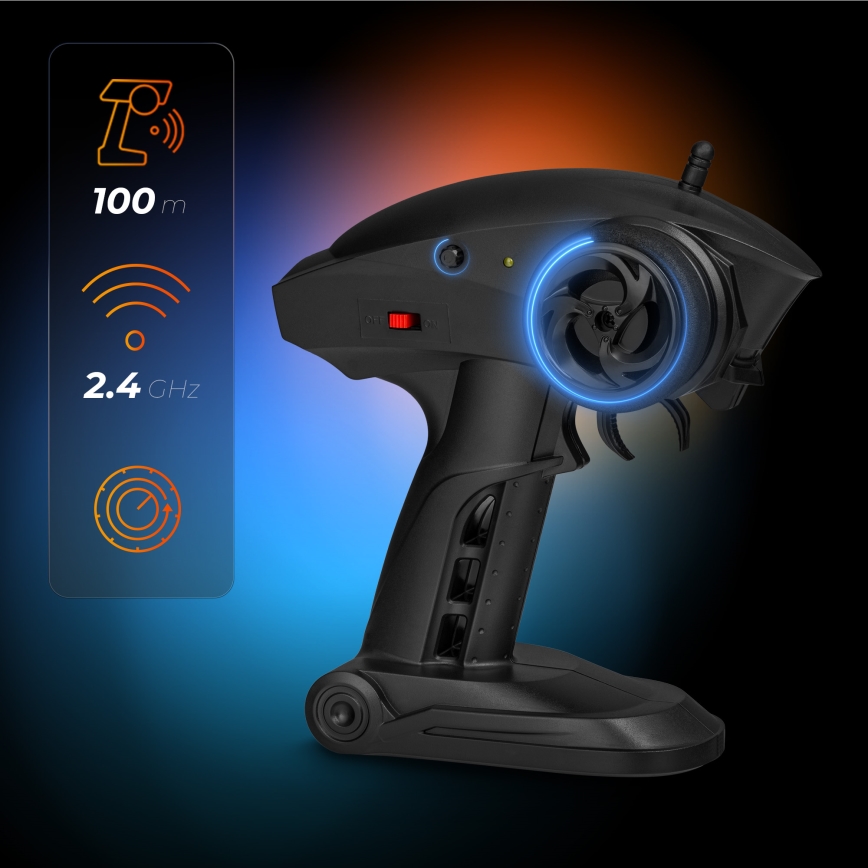 Overmax - coche RC con mando a distancia X-MONSTER 3.5 1700 mAh negro/rojo/verde