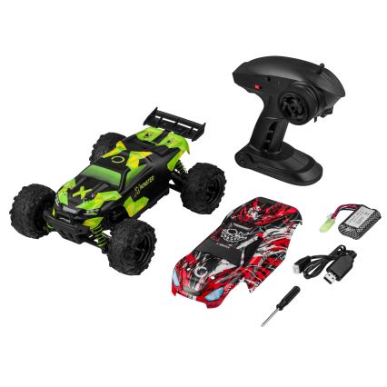 Overmax - coche RC con mando a distancia X-MONSTER 3.5 1700 mAh negro/rojo/verde