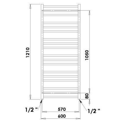 P.M.H. AV4B - Radiador toallero de baño AVENTO 567W 121 cm negro