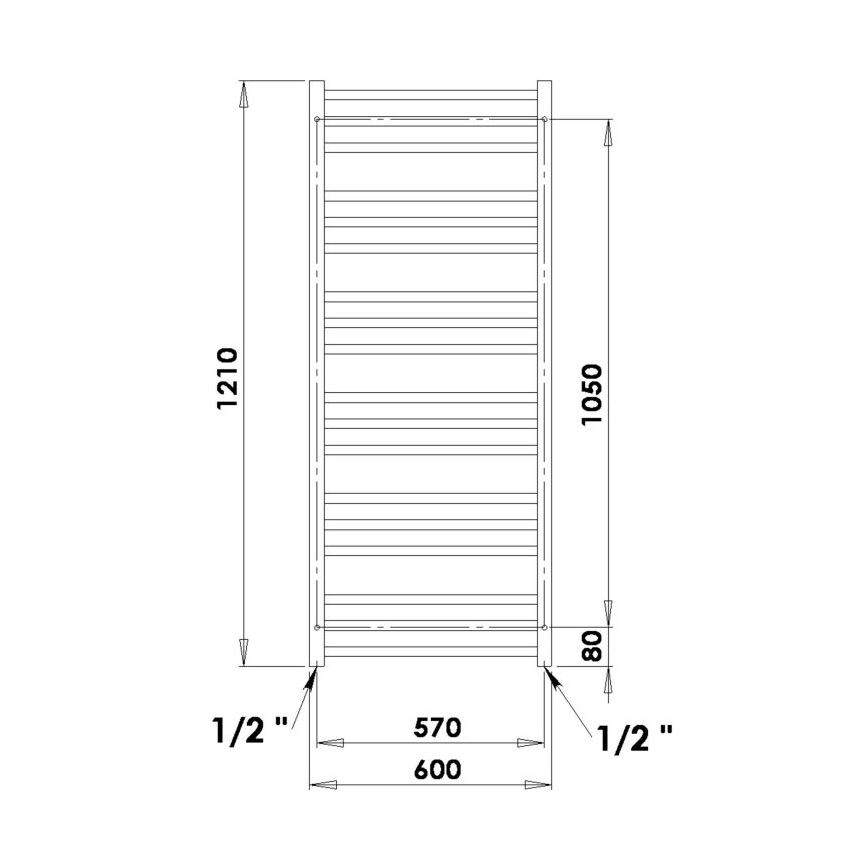 P.M.H. AV4W - Radiador toallero AVENTO para baño 567W 121 cm blanco