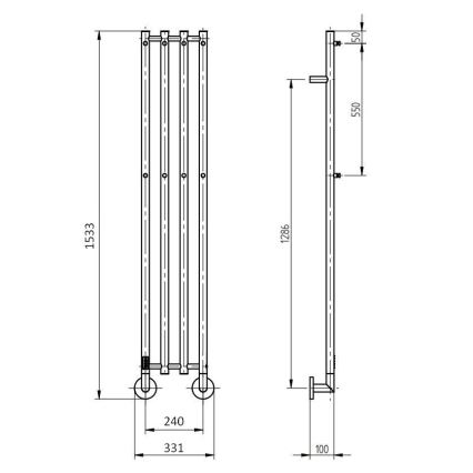 P.M.H. MO1SS-LK - Toallero eléctrico para toallas MONA 93W/230V 153,3 cm IP44 acero inoxidable pulido