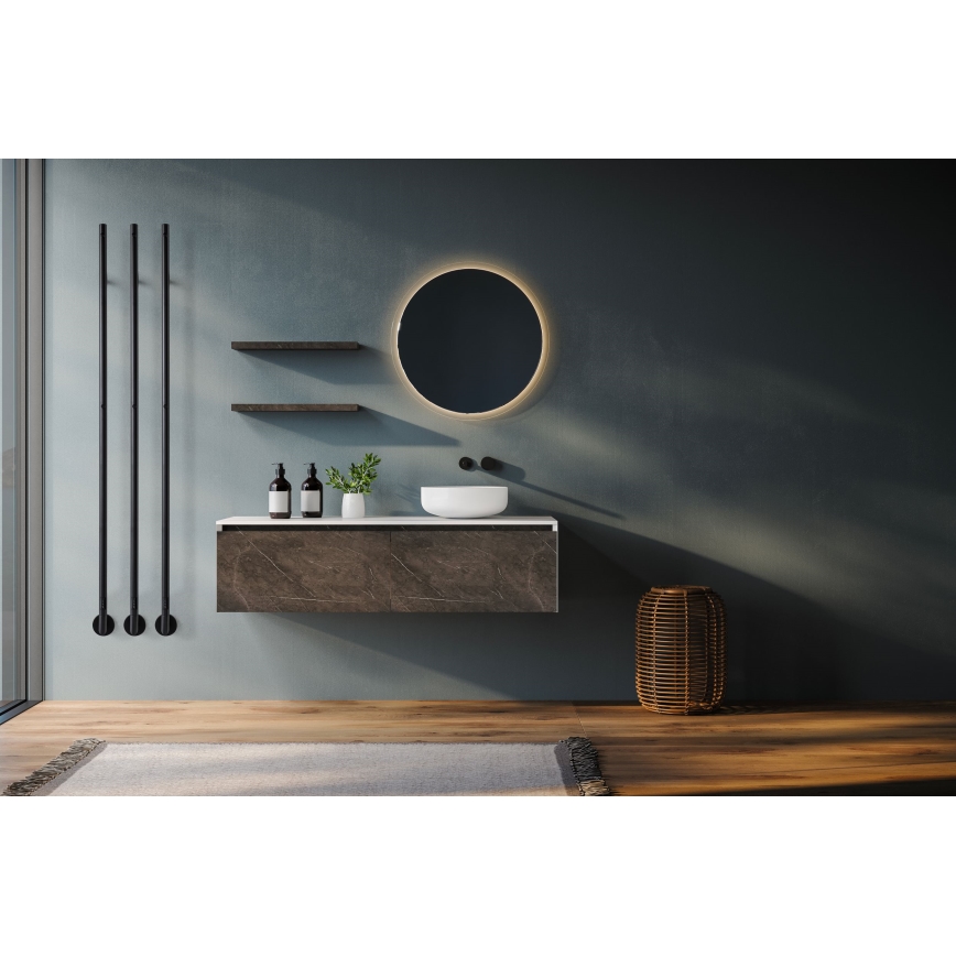 P.M.H. OL1B - Toallero eléctrico OLE 24 W/230 V, 170 cm, IP44, negro