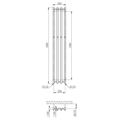 P.M.H. PX2C/4 - Radiador-toallero para baño PLUTO X 350 W 150 cm cromado brillante