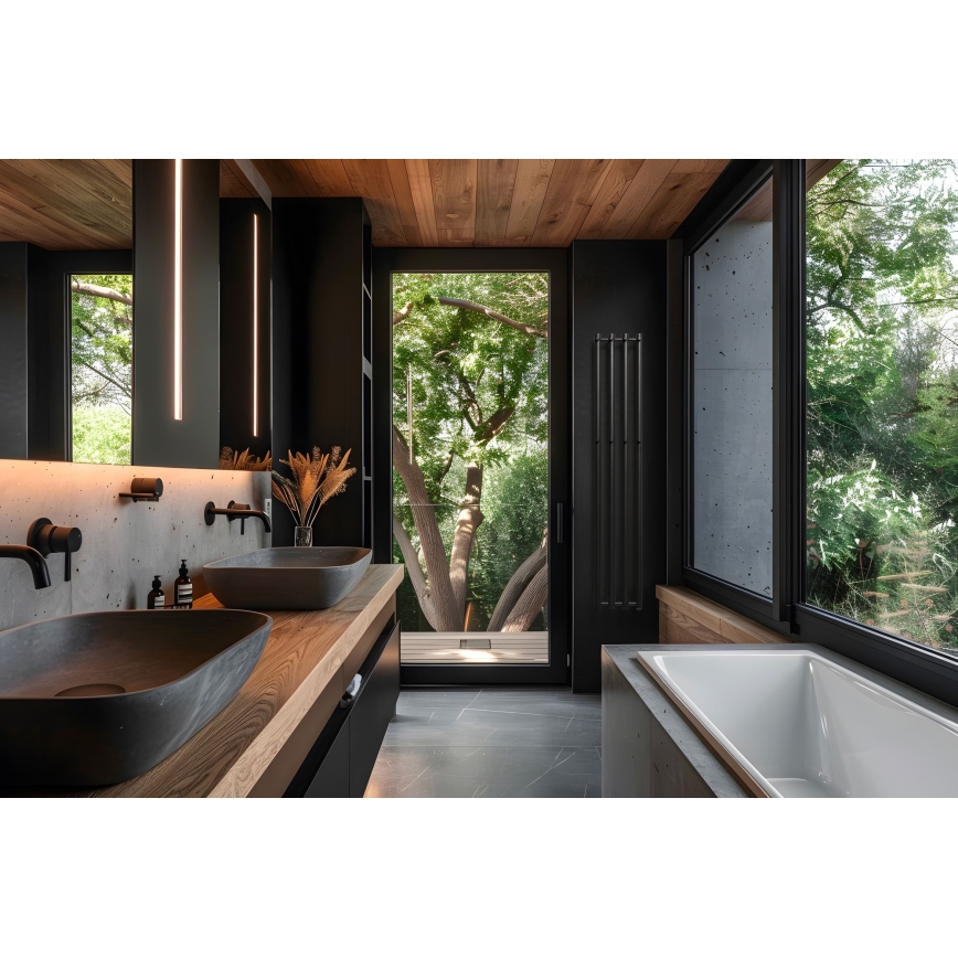 P.M.H. R2B - Radiador toallero tipo escalera ROSENDAL 350W 150 cm negro