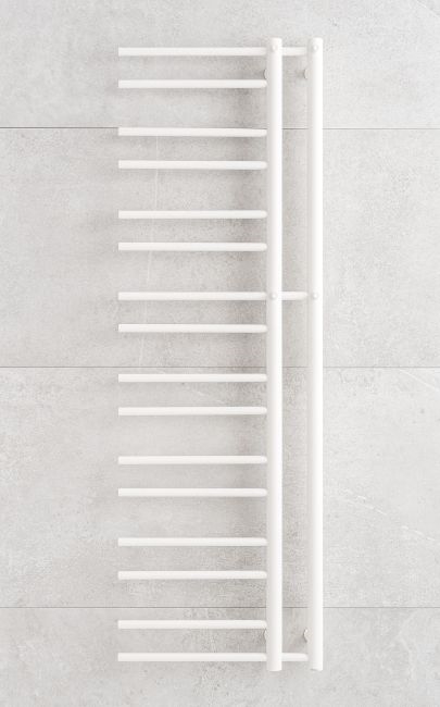 P.M.H. T2W-L - Radiador toallero de baño THEIA, 352 W, 154 cm, versión izquierda, blanco
