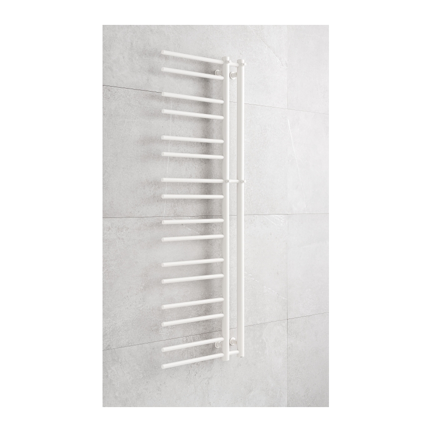 P.M.H. T2W-L - Radiador toallero de baño THEIA, 352 W, 154 cm, versión izquierda, blanco