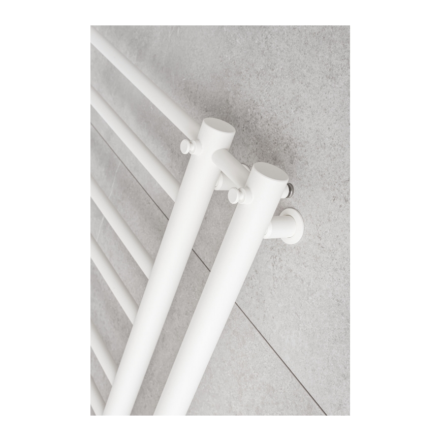 P.M.H. T2W-L - Radiador toallero de baño THEIA, 352 W, 154 cm, versión izquierda, blanco