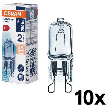 Pack de 10 bombillas para horno HALOPIN G9/25W/230V 2700K - Osram